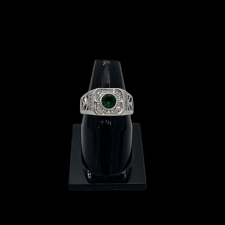 86ct Green I1 Pear Diamond Ring