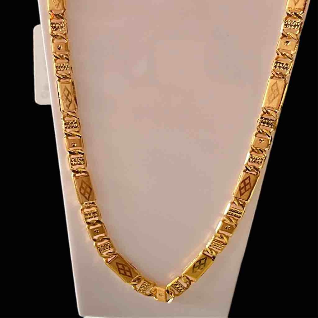 1gm Gold Plated Navabi (Biscuit) Fancy Design Chain