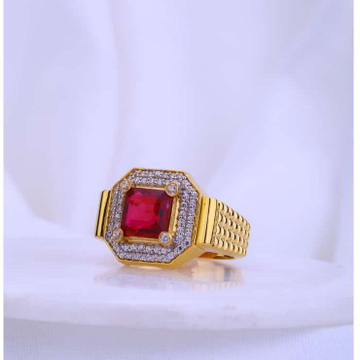 916 Gold Square Pink Stone Gants Ring