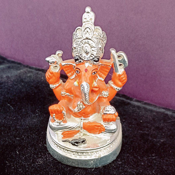 Silver Plated Sidhi-Vinayak (सिद्धि विनायक, लंबोधर...