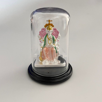 999 Silver Ganesh Ji Emerald Idol
