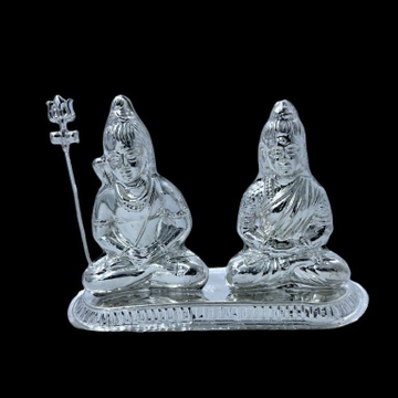 Silver Design Shiv Parvati Idol