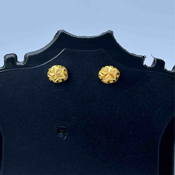 916 Gold Football Design Earrings