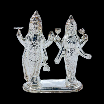 Silver Lakshmi Ji And Vishnu Ji Idols