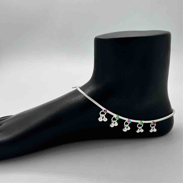 Silver Fancy Classical Gugri Design Anklets