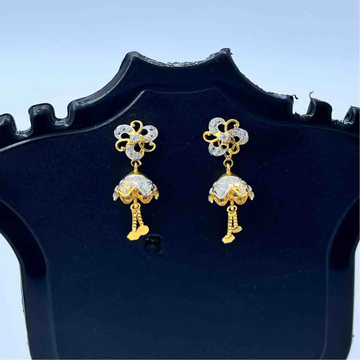 916 Gold Diamond Jhoomer Design Earrings