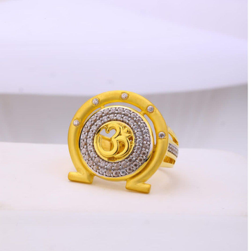 916 gold round design om fancy gents ring