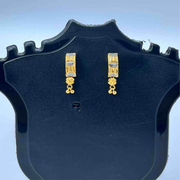 916 Gold Basket Platinum Design Earrings