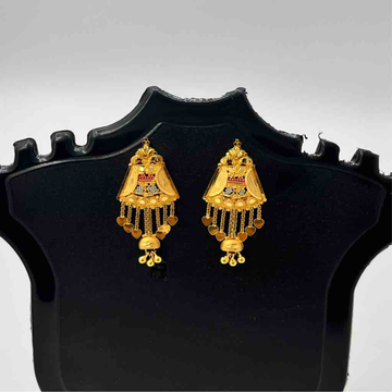 916 Gold Fancy Latkan Kalkati Design Earrings
