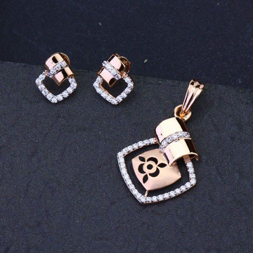 18k rose gold light weight pendant set