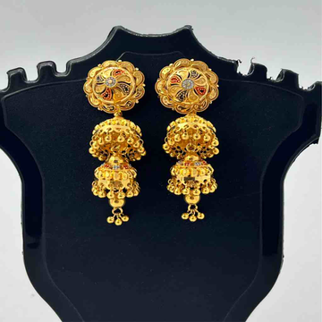 916 gold kalkati double jhumka  design tops