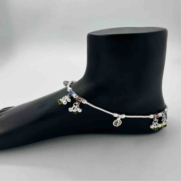 Silver Fancy Bombey Design Anklets