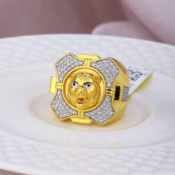 22k Gold Fancy Heavy Weight Gants Diamond Ring
