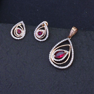 18kt Rose gold earrings pendants set