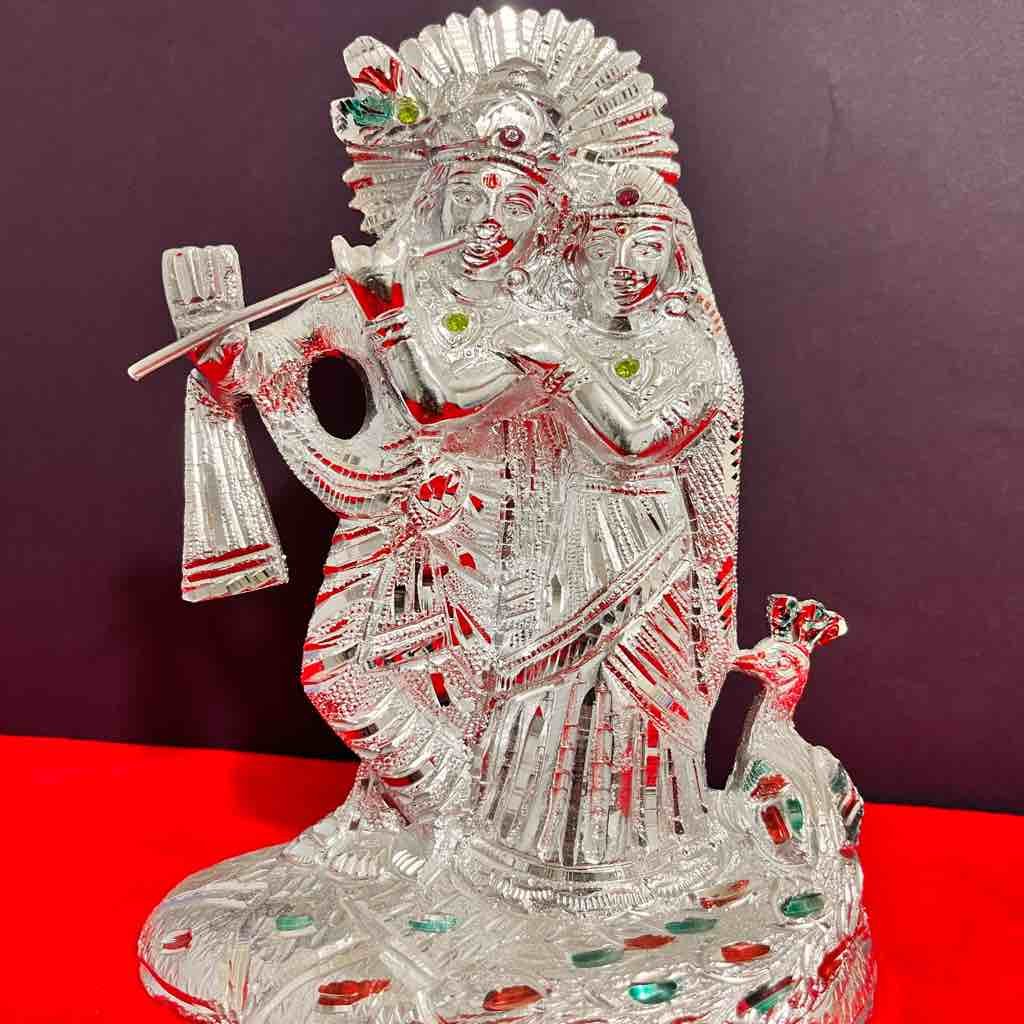silver plated in new design Radhe Krishna idol
