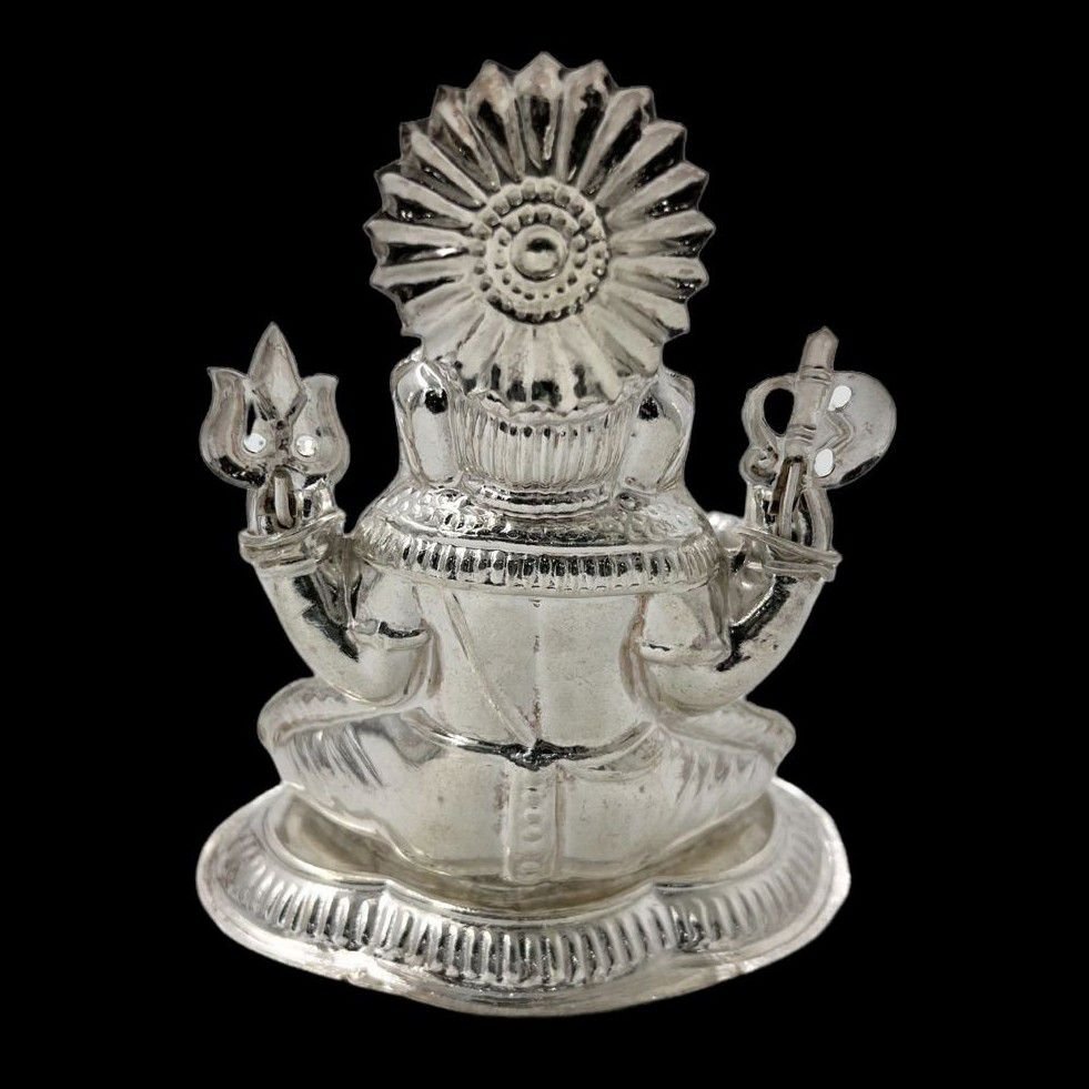 Silver big size ganeshji idol