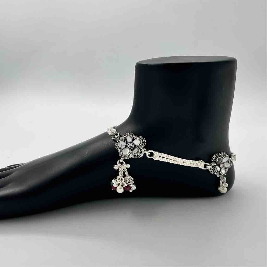 Silver Fancy Full Design Anklet