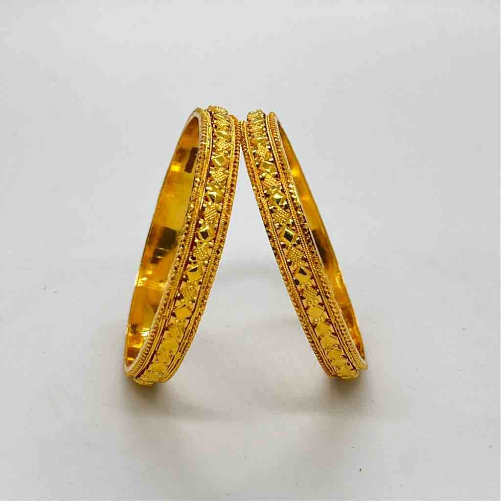 916 gold fancy classic bangles