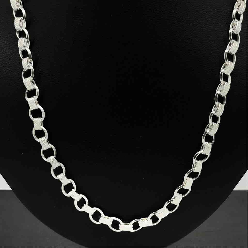 925 Sterling Silver Gents Hollow Lotus Design Chain