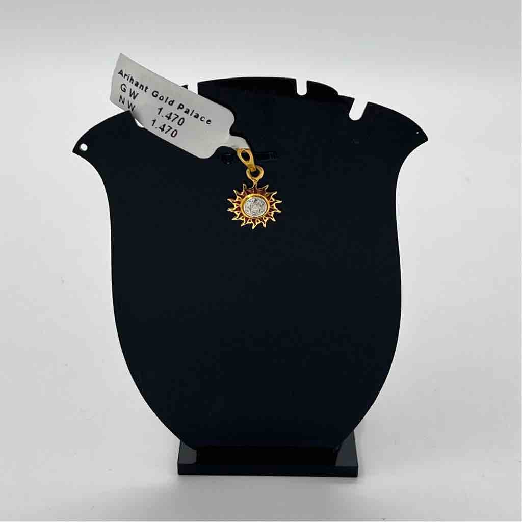 916 Gold Sun Design Diamond Pendant