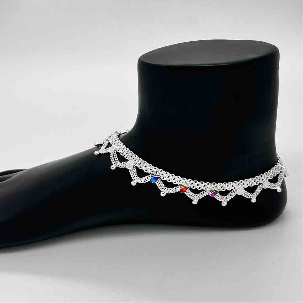Silver aagra classical jull design anklets