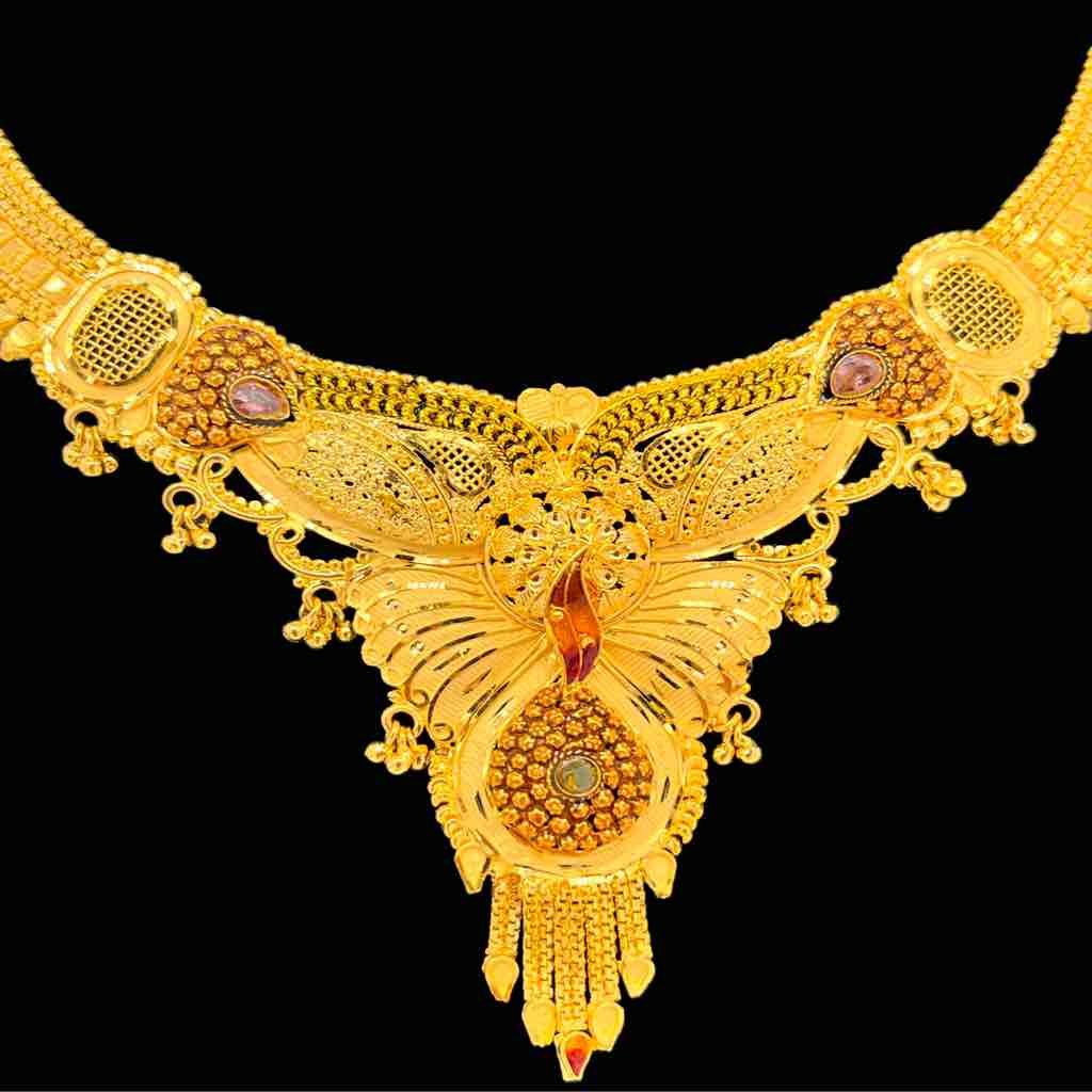 999 Gold Plated Fancy Short Necklace