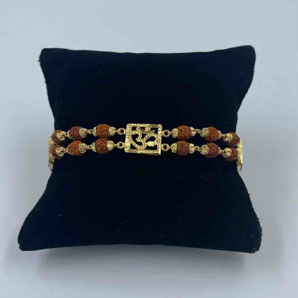 C Type Design With Rudraksha Superior Quality Rose Gold Bracelet - Style  B186, Rudraksh Bracelet, रुद्राक्ष ब्रेसलेट - Soni Fashion, Rajkot | ID:  25944972973