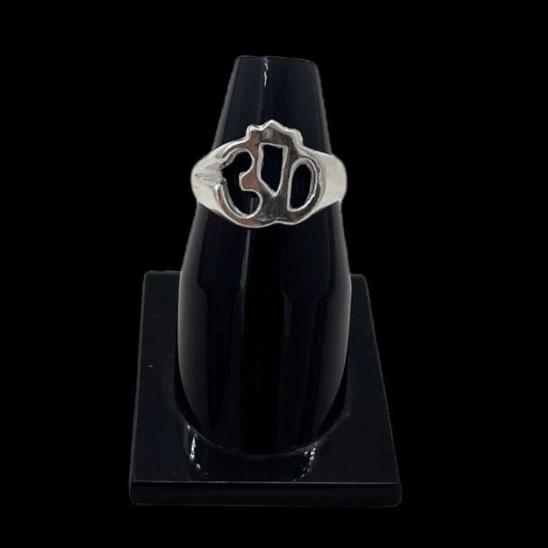 Silver Ring In Fancy Om Design