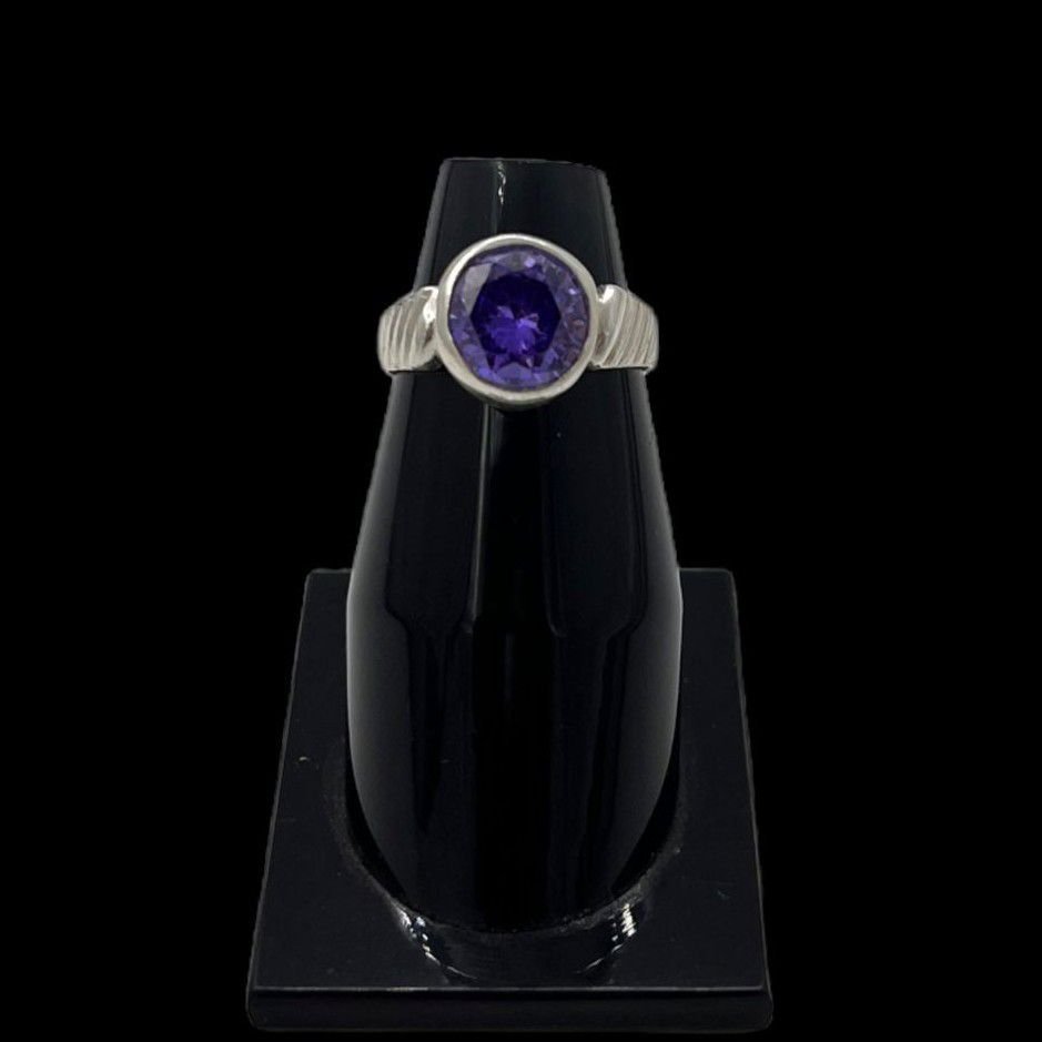 Silver Ring In Blue Sapphire (शनि नीलम)