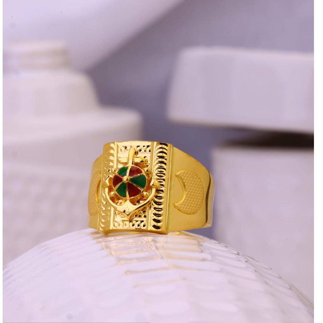 A gold ring for women in the shape of a mattress with zircon size 8 price  in Saudi Arabia | Amazon Saudi Arabia | kanbkam