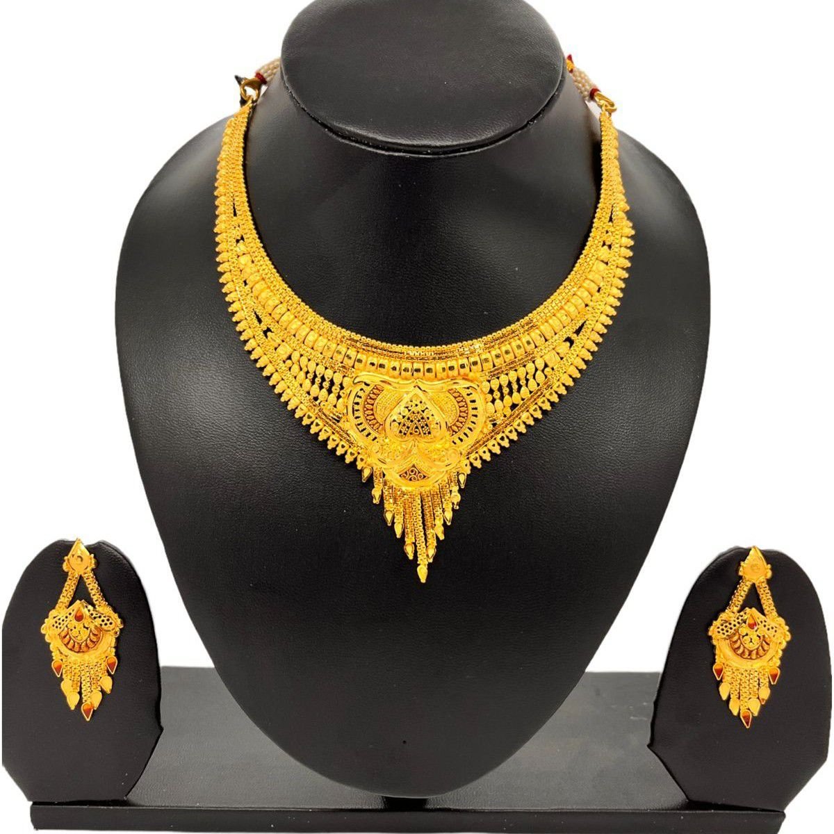999 Plain gold plated necklace set