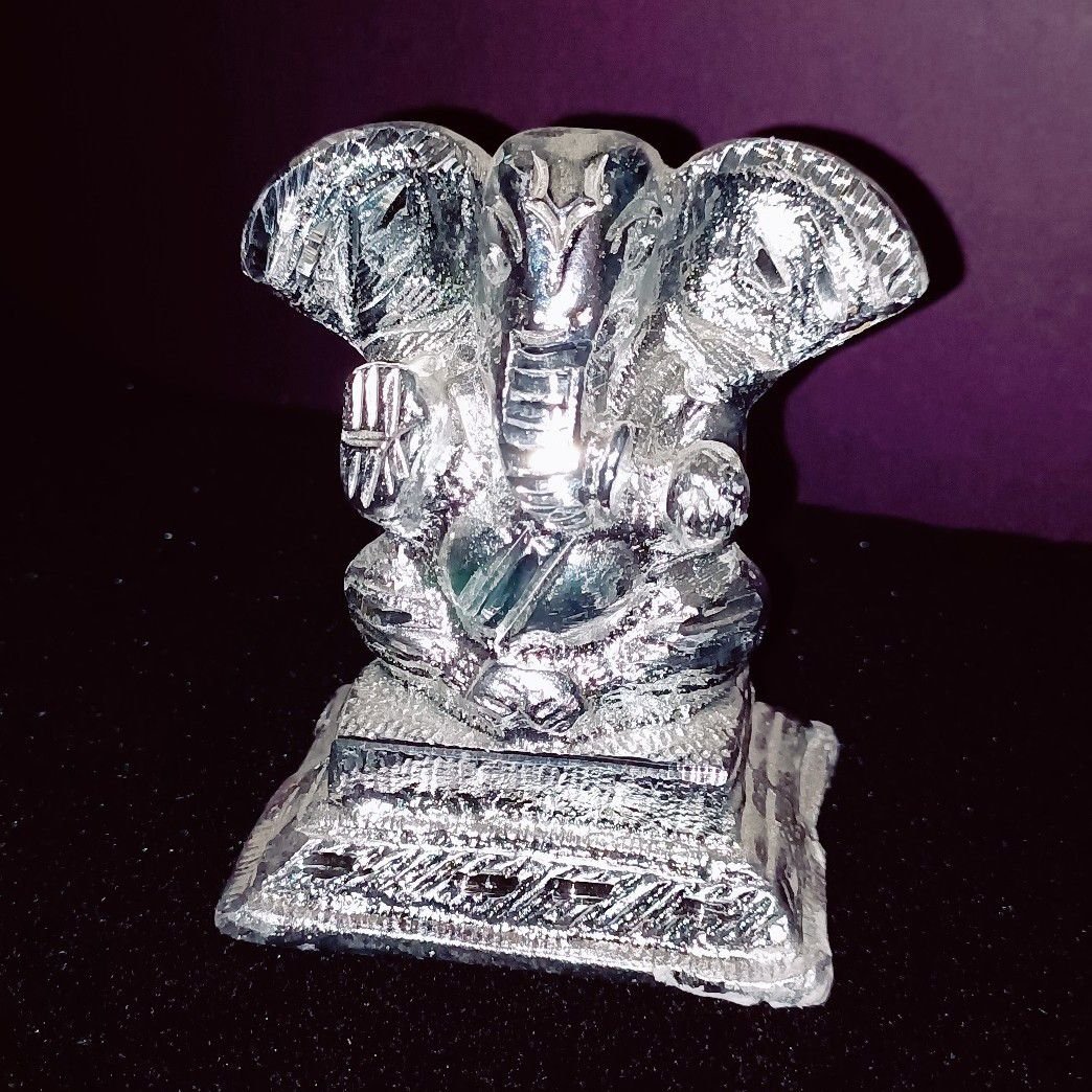 Ganpati Bappa Idol In Silver Plated