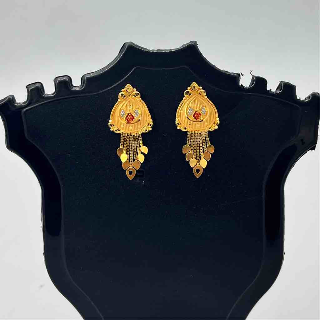 916 gold fancy kalkati design earrings