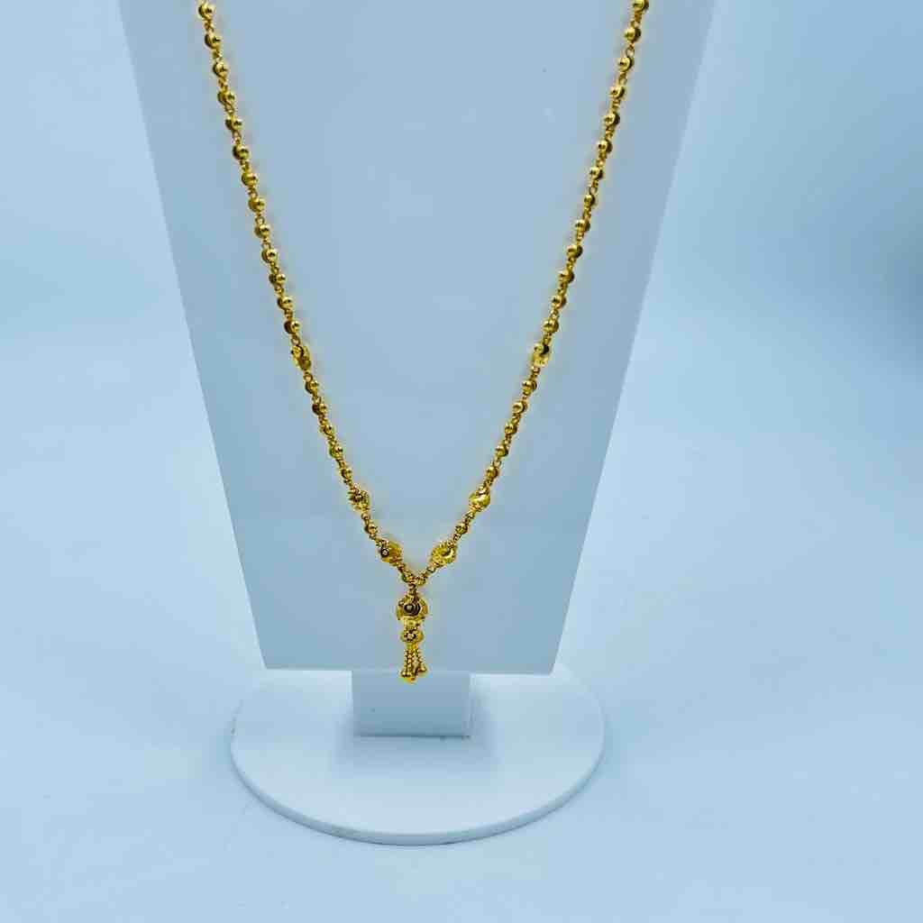 916 Gold Medium Weight Vertical Design Necklace