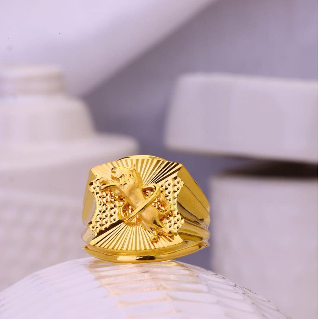 22K Yellow Gold Enamel Ring W/ Double Curve Details – Virani Jewelers