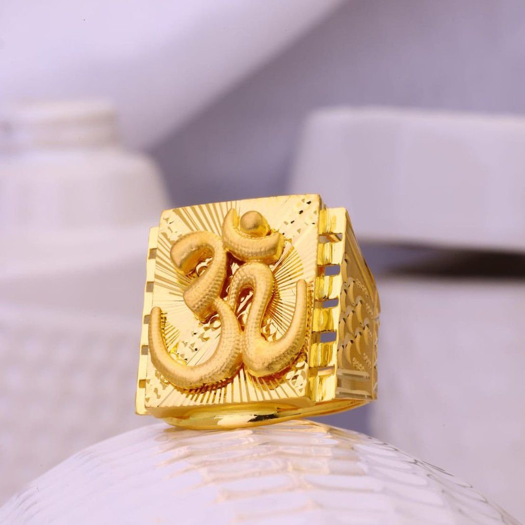 22Kt Ohm Gold Ring For Men | Raj Jewels
